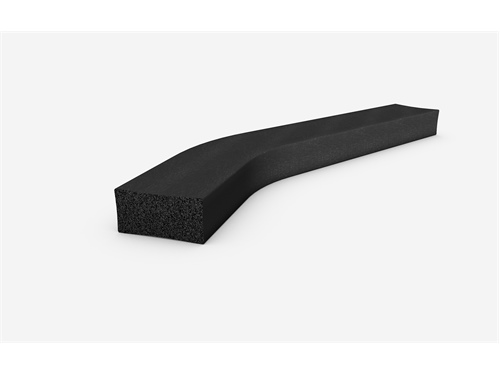 Rechteckiges mikroporöses Profil, 5x10mm, 2-Ströme, Dichte 500kg/m3, EPDM, -30°C/+80°C, schwarz, 